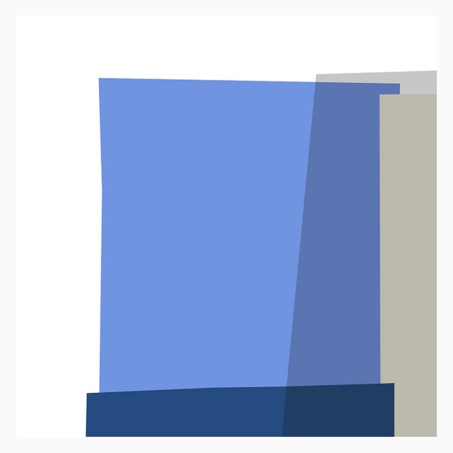 Blue Collage Fine Art Print 45" X 55" by Liz Roache For Sale - Image 4 of 6