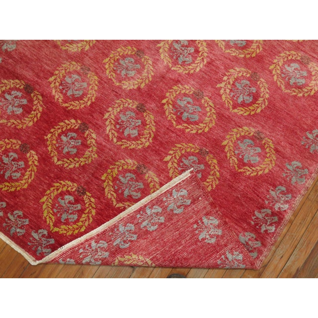 One of a kind vintage Turkish runner with a all-over borderless design with running circles on a sweet red ground. 4'8'' x...