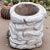 1986 White Washed Faux Stacked Riverstone Outdoor Cement Planter For Sale - Image 4 of 14