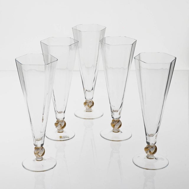 Hexagonal Flutes with Gold Inserts by Cenedese, Set of 5 For Sale - Image 11 of 18