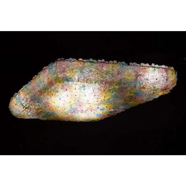 Large Venetian Multi-Colored Glass Flower Ceiling Light, 1960 For Sale - Image 10 of 13