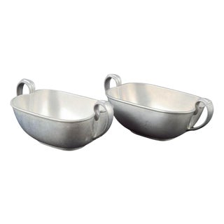Pewter Bowls with Double Handles from Just Andersen, 1940s, Set of 2 For Sale