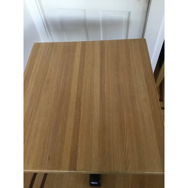 1990s 1990s Vintage Solid Oak, Butcher Block Top Bistro/Pub Table For Sale - Image 5 of 8