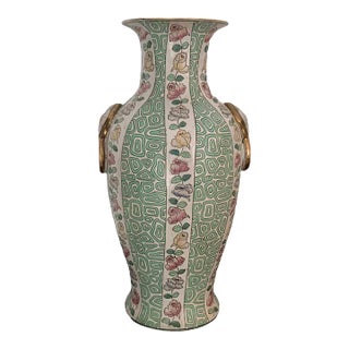 Chinese Import Vase Hand Painted in Macau For Sale