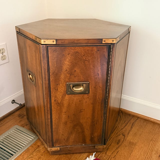 Vintage Hexagonal Campaign Cabinet A mid century cabinet that would also make a great side table. A little funky in a...