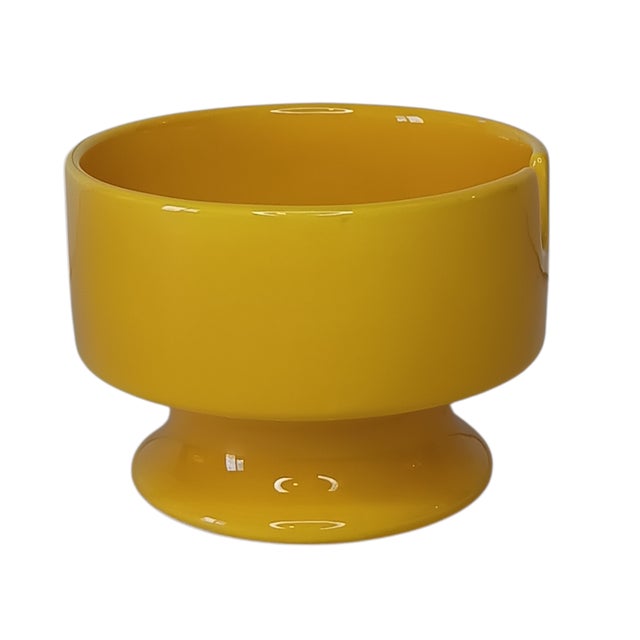 Vintage Retro Personal Ashtray Ceramic Bright Yellow by Fitz and Floyd Deep Bowl - MCM For Sale - Image 4 of 9