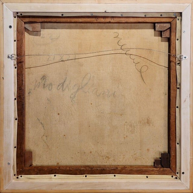 Textile After Modigliani - Portrait of a Girl W/ Hat & Necklace -1930s Oil Painting For Sale - Image 7 of 9