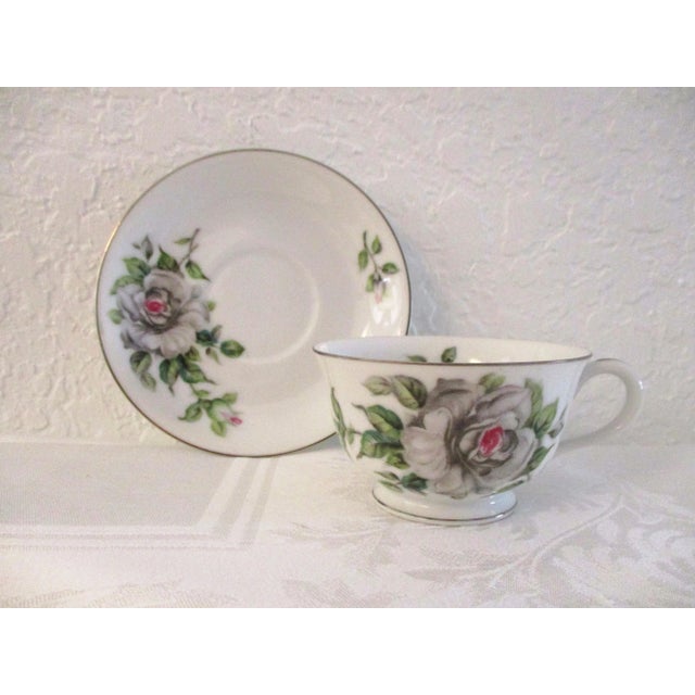 Ceramic 1950s Jyuto White Rose Porcelain Tea Set - 19 Pieces For Sale - Image 7 of 10