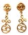 Chanel Vintage Gold Plated Round CC Twisted Cross Long Clip on Earrings, A Pair For Sale