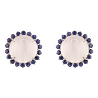 Late 20th Century Pair of Oscar Heyman Cats Eye Moonstone Earrings For Sale