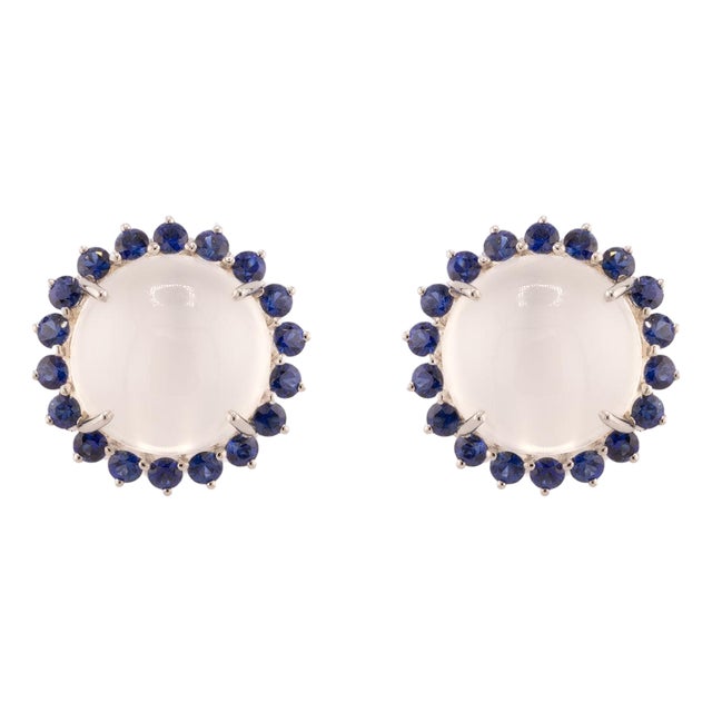 Late 20th Century Pair of Oscar Heyman Cats Eye Moonstone Earrings For Sale