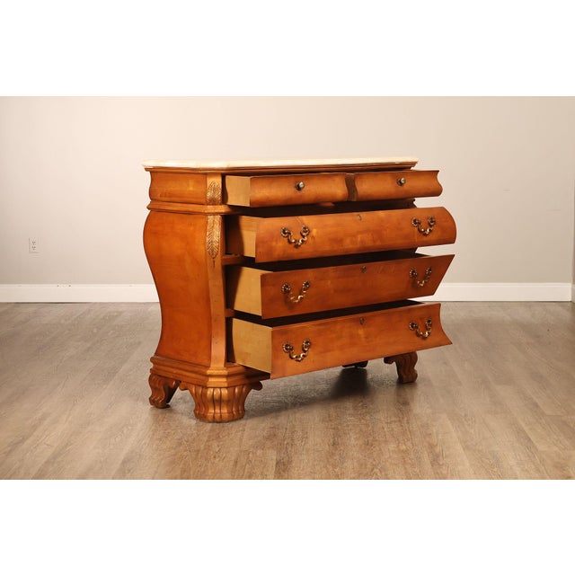 Century Furniture Century Furniture French Style Bombe Chest With Marble Top For Sale - Image 4 of 18