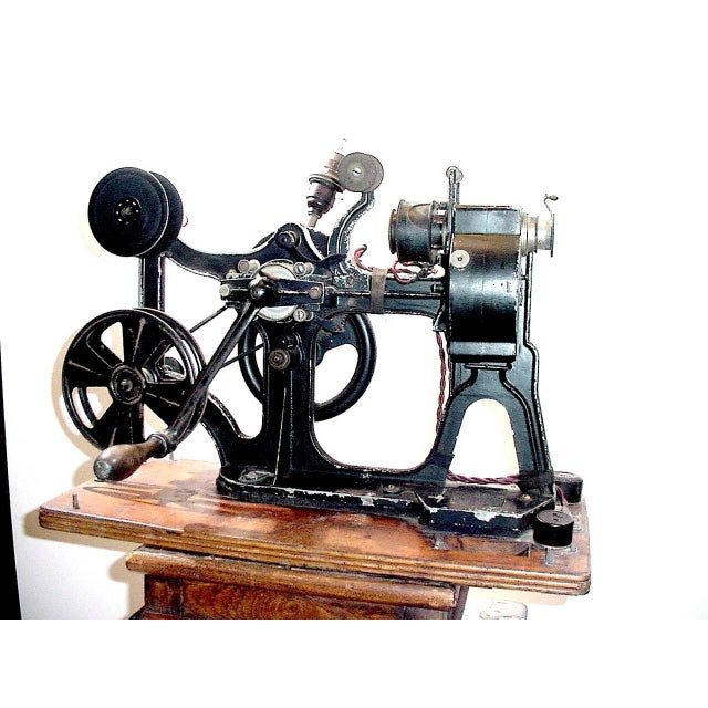 Industrial Pathe Hand Crank 28mm Cinema Projector With Film, Circa 1912 For Sale - Image 3 of 5