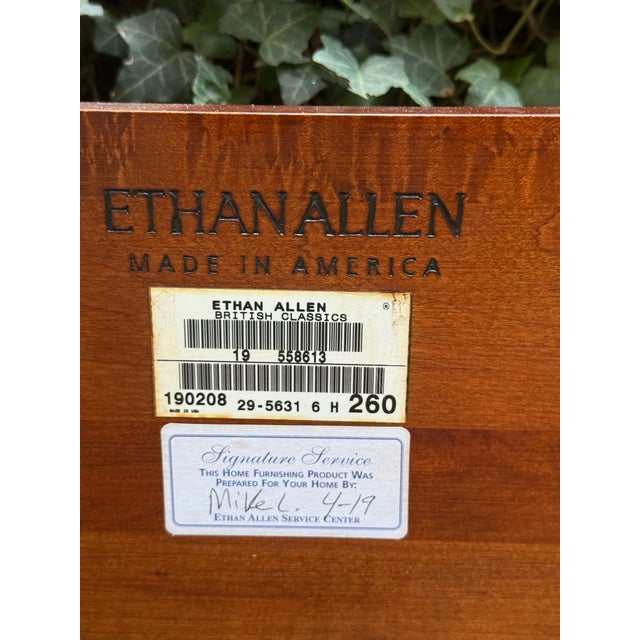Brown Ethan Allen British Classics “Cinnabar” Cayman Sleigh Bed - King Size For Sale - Image 8 of 11