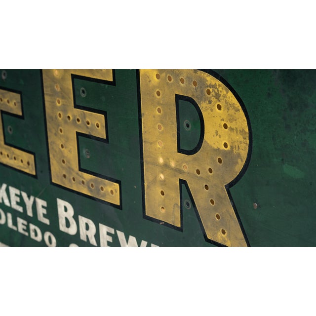 Rare Pre-Prohibition Green Seal Beer Lighted Tin Sign For Sale In Chicago - Image 6 of 9