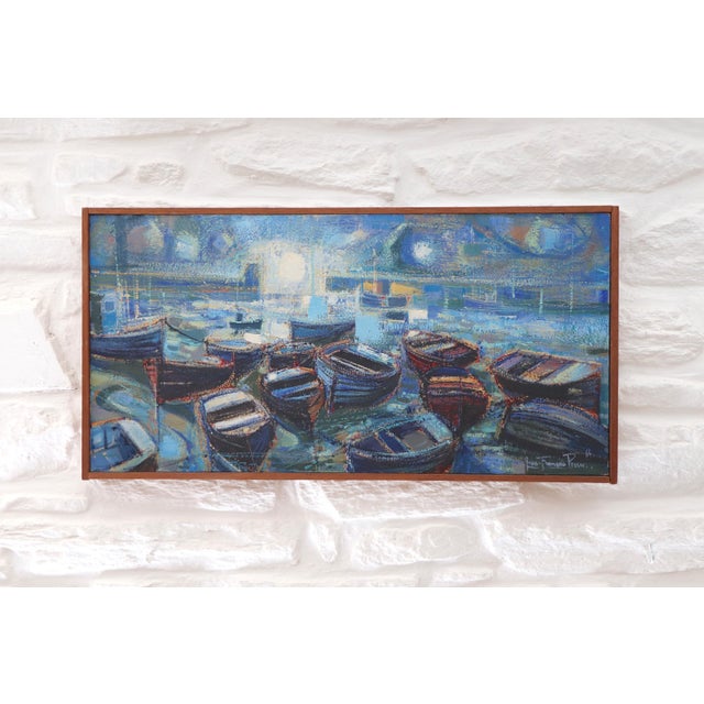 Jean-François Pierre, The Night Boats, 1964, Oil Painting on Canvas, Framed For Sale - Image 7 of 9