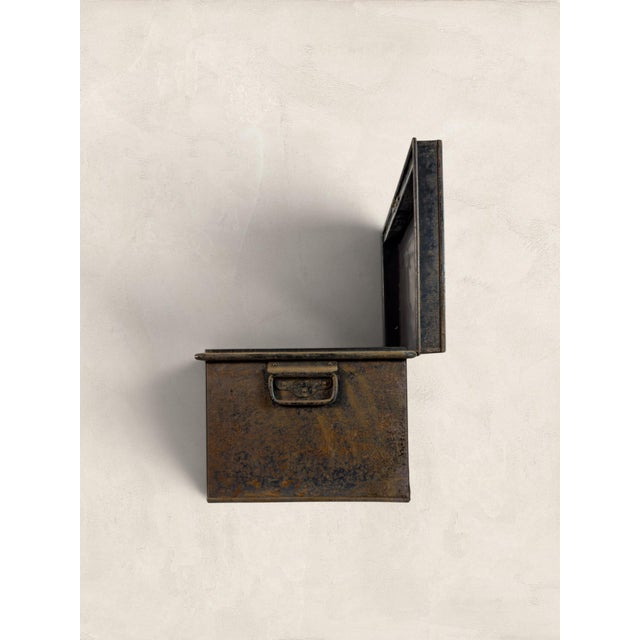 English Antique English Painted Metal Deed Box For Sale - Image 3 of 9