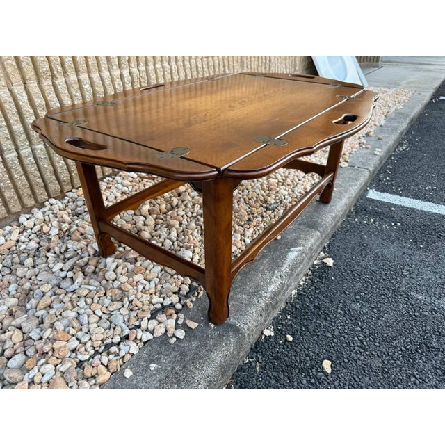 Ethan Allen Solid Wood Butler’s Coffee Table. For Sale In Washington DC - Image 6 of 12