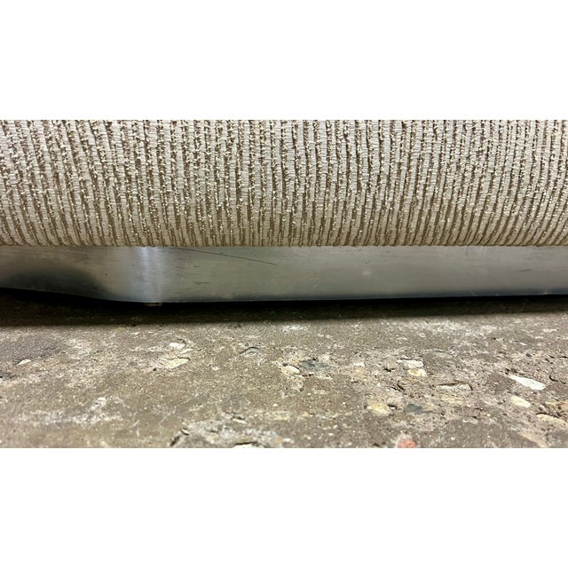 Chrome Vintage Mid Century Modern Milo Baughman Style Chrome Base 3 Piece Sectional Sofa For Sale - Image 8 of 15