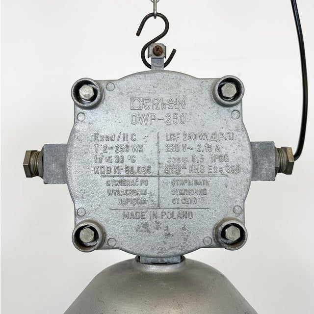 Industrial Large Industrial Cast Aluminium Cage Pendant Light, 1970s For Sale - Image 3 of 17