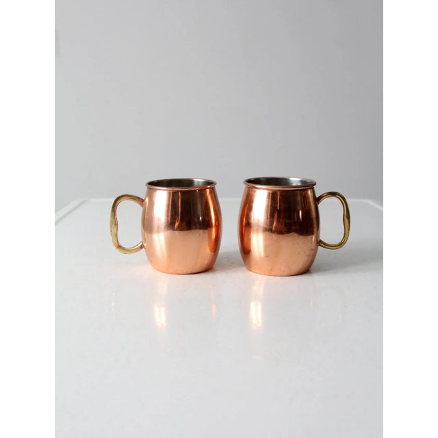 Vintage Godinger Copper Mugs Pair For Sale - Image 4 of 12
