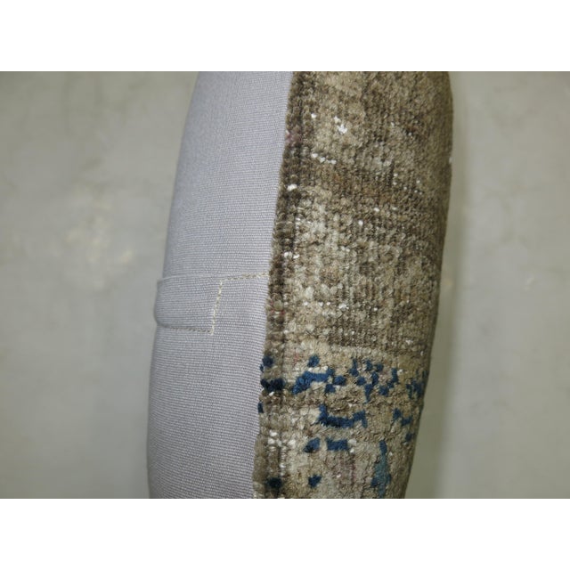 Zabihi Collection Neutral Color Persian Square Rug Pillow For Sale - Image 4 of 4