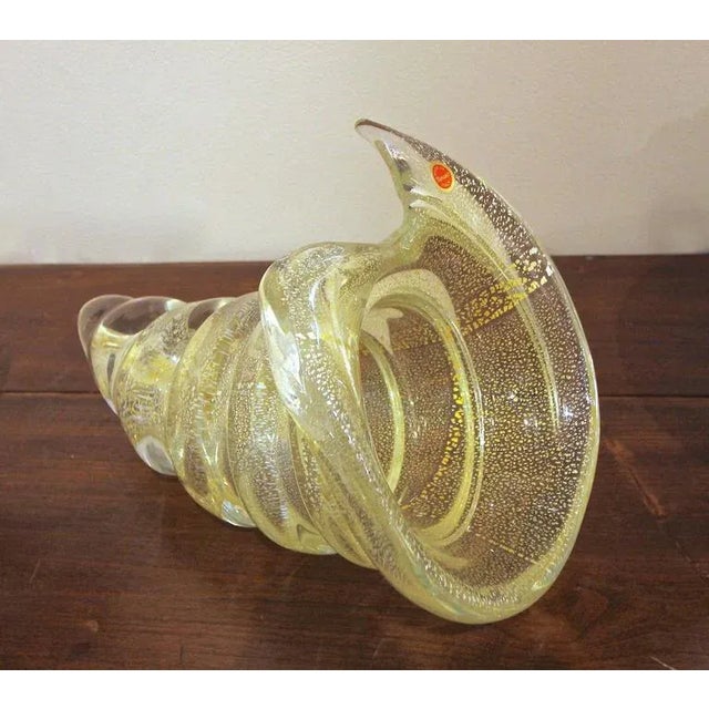 Metal Large Gold Silver Murano Counch Shell Centerpiece Bowl For Sale - Image 7 of 10