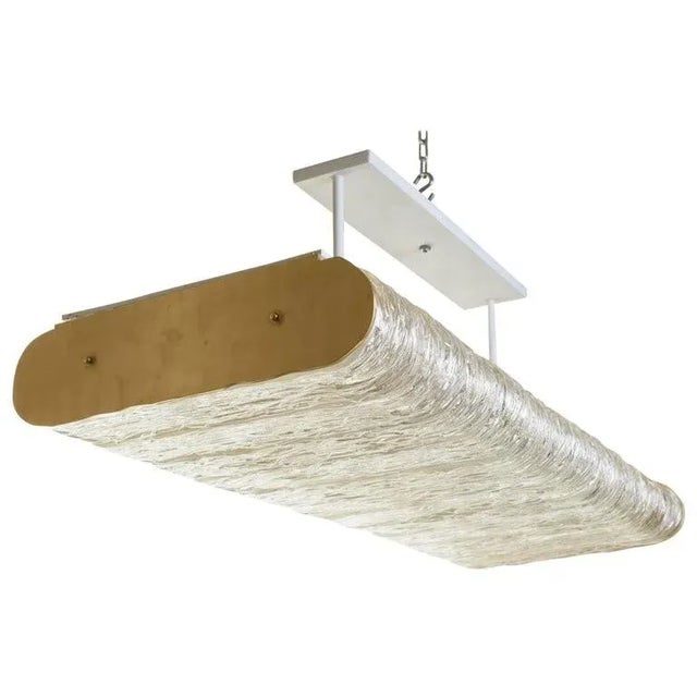 Large Italian Textured Glass Chandelier For Sale - Image 13 of 13