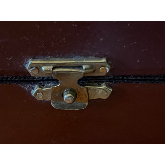 Metal Vintage Letter Opener and Magnifying Glass With Polished Horn Handles, Copper and Brass Trim With Wood Case. For Sale - Image 7 of 12