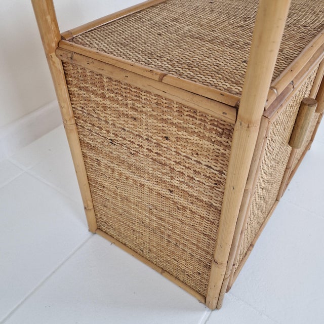 Italian Bamboo and Rattan Cabinet or Bedside Table, 1980s For Sale - Image 14 of 16