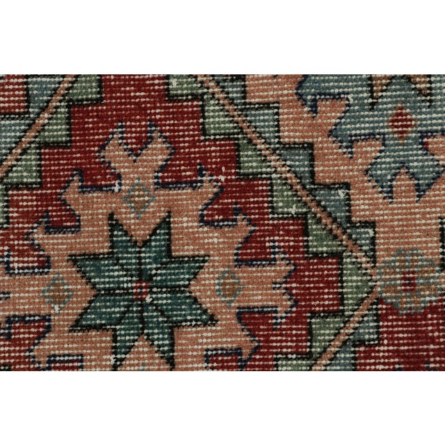 1960s Vintage Zeki Müren Rug in Burgundy With Geometric Patterns, From Rug & Kilim For Sale - Image 5 of 7