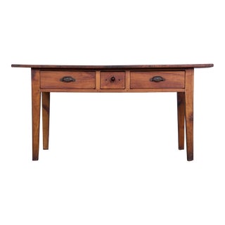 Antique Country French Provincial Walnut Farmhouse Table For Sale