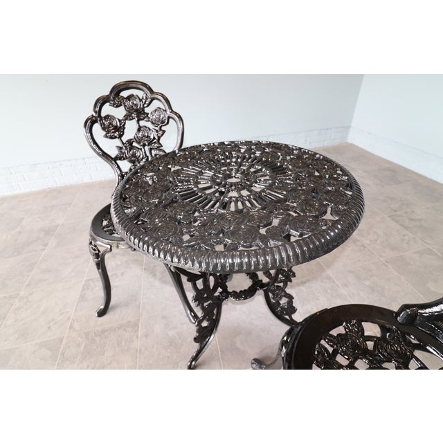 American Cast Iron Rose Garden Bistro Set, Mid-20th Century For Sale - Image 16 of 16