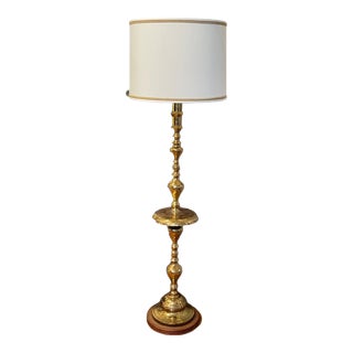 1960s Hollywood Regency Brass Floor Lamp For Sale