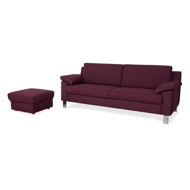Flex Plus 3-Seater and Ottoman in Purple Fabric from Ewald Schillig, Set of 2 For Sale - Image 18 of 18