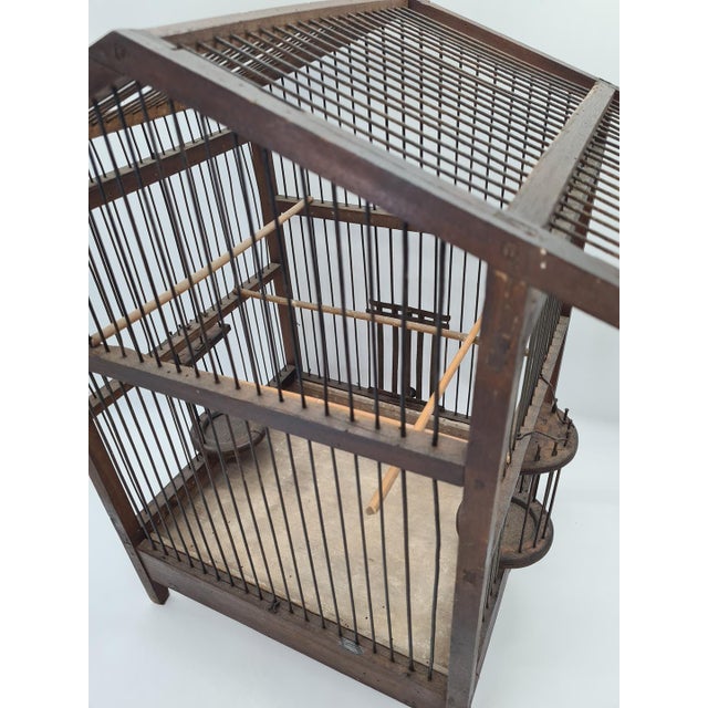 Antique Wooden Birdcage, 1920 For Sale - Image 11 of 12