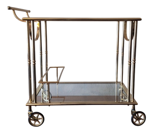 Hollywood Regency Gilt Brass Bar Cart, 1970s