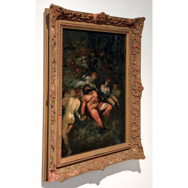 A richly atmospheric 19th-century oil on canvas by celebrated French painter Narcisse Virgilio Díaz de la Peña...