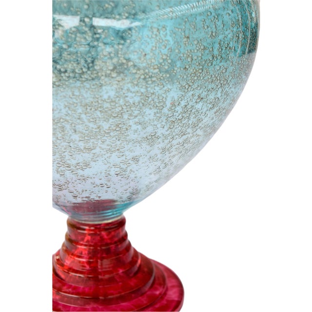 Blue Dolbi Cashier Italian Art Glass Vase For Sale - Image 8 of 9