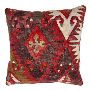 Vintage Turkish Rug Pillow For Sale