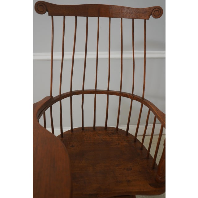 Antique Early American Windsor Writing Desk Armchair With Drawer For Sale In Philadelphia - Image 6 of 18
