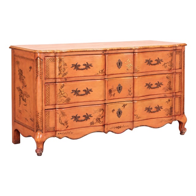 1950s French Louis XV Style Chinoiserie Chest / Commode by Jacques Bodart For Sale