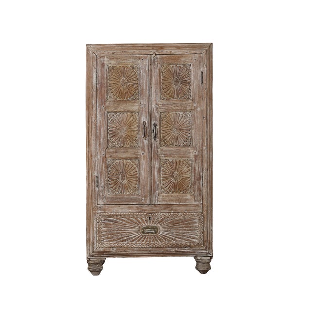 1900 - 1909 Antique Anglo-Indian Teakwood Small Armoire For Sale - Image 5 of 7