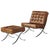 Francisco Modern Curule Style Chair and Ottoman Set - Brown Leather For Sale In Chicago - Image 6 of 12