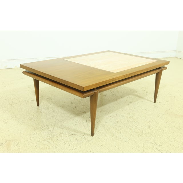 1960s John Widdicomb Mid Century Modern Walnut Coffee Table For Sale - Image 5 of 12