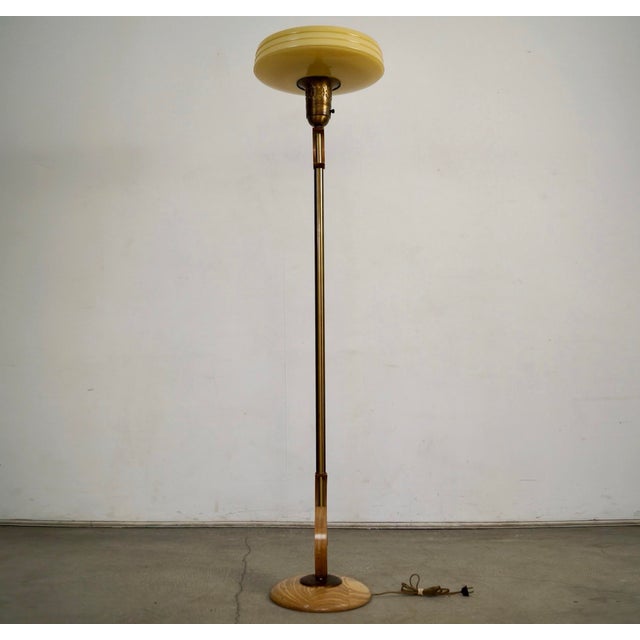 Brown Saltman 1940s Art Deco Torchiere Sculptural Floor Lamp For Sale - Image 4 of 12