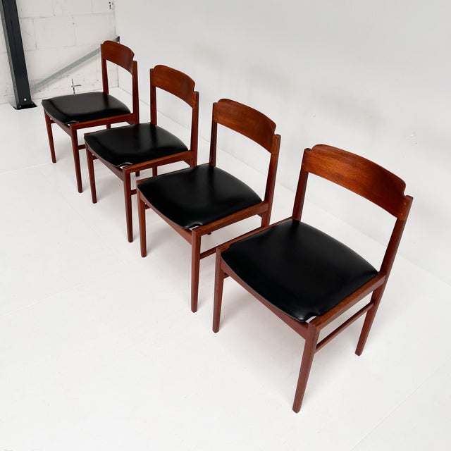 1960s Mid-Century Danish Dining Chairs attributed to Henning Kjærnulf for Korup Stolefabrik, 1960s, Set of 4 For Sale - Image 5 of 18