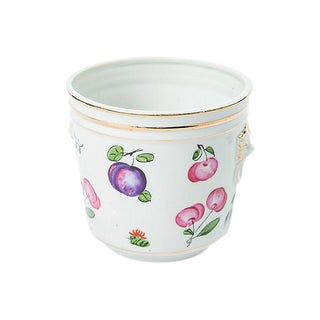 Fruit-Emblazoned Planter with Gilt Detail For Sale