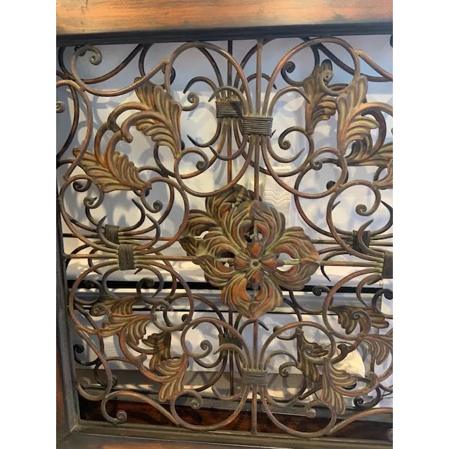 Wood Arts & Crafts Style Metal Wall Hangings - Set of 2 For Sale - Image 7 of 8