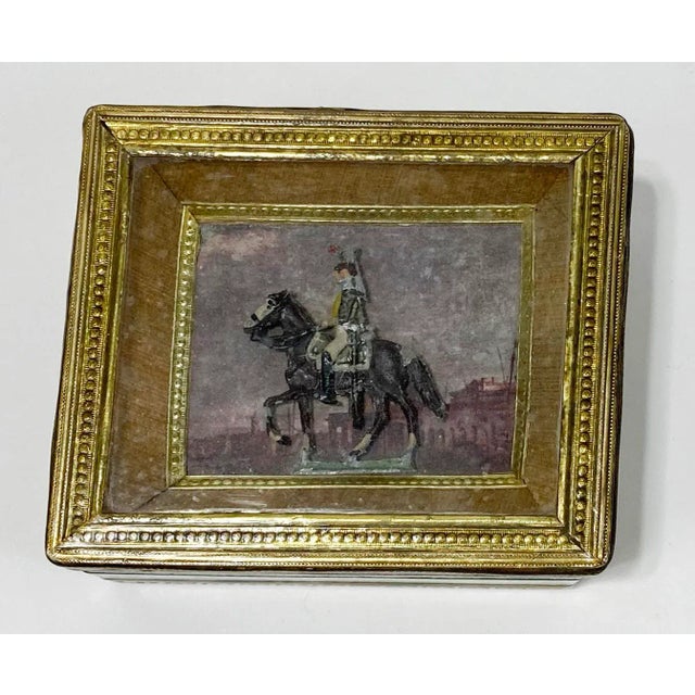Green Vintage Lidded Diorama Soldier on Horse Shadow Box For Sale - Image 8 of 9